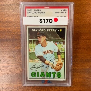 1967 Topps Gaylord Perry #320 *Giants* PSA 8 NM-MT - Picture 1 of 2