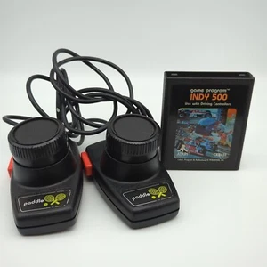 Indy 500 (Atari 2600, 1978) Cartridge & 2 Driving Paddles ungetestet  - Bild 1 von 7