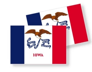 Calcomanía de vinilo PEGATINAS DE BANDERA DEL ESTADO DE IOWA elige el tamaño conjunto de pegatinas - Imagen 1 de 3