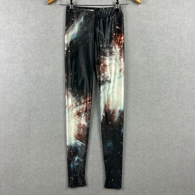 Black Milk Leggings Womens Extra Small W22xL27 Colourful Galaxy Print Stretch - Image 1 of 4