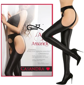 GATTA AMANDI CASANDRA Damen Strumpfhose Strapsoptik Strip Panty Satin-Glanz - Bild 1 von 13