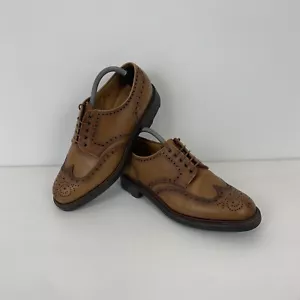 Scarpe Crockett & Jones Warwick brogues in pelle marrone taglia 8 F da uomo - Foto 1 di 13
