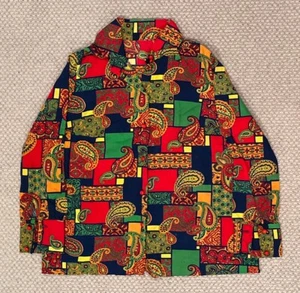 Vintage 1970er Damen Paisley gemustert Kragen SHIRT Bluse * Retro Mode - Bild 1 von 4