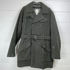 VTG DIESEL Belted LONG PEACOAT Military Insulated Men XL Double Breasted Heavy - Picture 1 of 15
