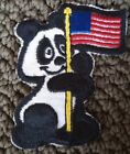 Vintage Patch Panda Bear American USA FLAG Hallmark "Rumper Stitcher" Pocket