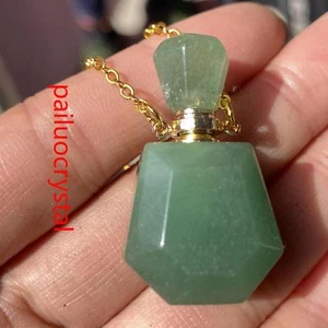 1 pieza Botella de Perfume Aventurina Natural Cuarzo Cristal Colgante Reiki Gema Curativa - Imagen 1 de 12