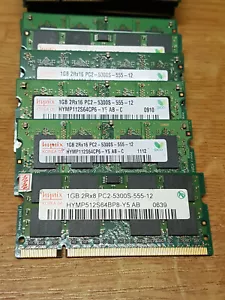 2X 1GB RAM DDR2 HYNIX PC2-5300 667 MHz für Notebook #4xx - Bild 1 von 3