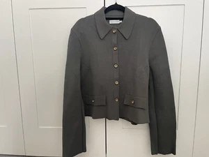 scanlan theodore crepe knit jacket Size Large in Safari Green - Picture 1 of 7