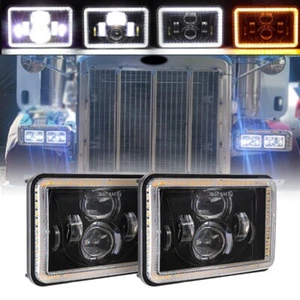 2pcs 4x6'' 60W Led Headlights Hi-Lo Sealed Beam for Peterbilt Kenworth T800 W900 - Bild 1 von 12