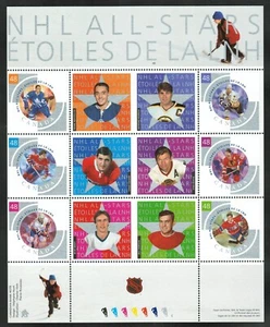 Canada sc#1971 NHL All Stars - 4, Pane of 6 no Folder, Mint-NH - Picture 1 of 2