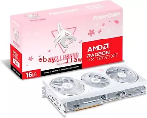 Power Color Radeon RX7800XT Graphic Board GDDR6 16GB RX7800XT 16G-L/OC/SAKURA - Picture 1 of 7