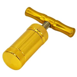 compressore polline erbe pressa manico a T frantoio erbe resistente argento nuovo - Foto 1 di 19