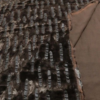 Kurzfell Stoff mit Flockprint weicher Baumwollstoff Kunstfell für Decke Jacke - Bild 1 von 4