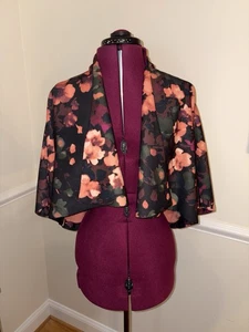 Blazer Tabitha Capa Diseño Floral Anthropologie Mujer Talla Grande Chaqueta Recortada - Imagen 1 de 4