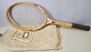 Vintage Retro Wright & Ditson Davis Cup Wooden Tennis Racquet w/ Canvas Cover - Picture 1 of 24