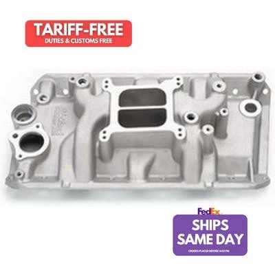 Colector de admisión de aluminio de doble plano Edelbrock EDE2131 se adapta a AMC V8 Performance Pa Foto 1 de 4