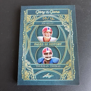 2025 Leaf Glory Of The Game JIM KELLY THURMAN THOMAS Dual Auto Relic Book 10/12 - Picture 1 of 6