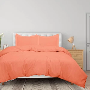 Coral Duvet Cover Twin Size - 2 Piece Bedding Comforter Covers - Zipper Closure - Picture 1 of 9