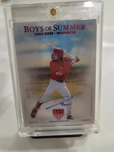 2023 Panini America's Pastime James Wood Boys of Summer RED #/10 RC Auto - Picture 1 of 8