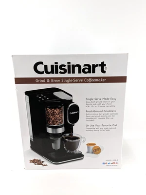 Cuisinart DGB-2 Single Serve Coffee Maker Machine Coffee Grinder 48 oz Black - Image 1 of 4