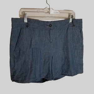 Isaac Mizrahi Shorts Women's Size 12 Blue High Rise 100% Cotton Slash Pockets - Picture 1 of 8