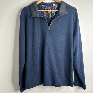 Robert Graham Herren Blau Classic Fit 1/4 Zip Pullover Sweater XL Athleisure Golf - Bild 1 von 7