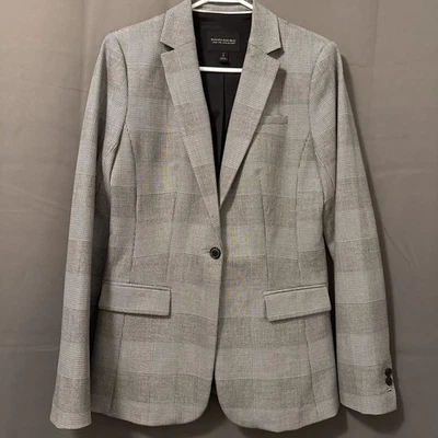 Mujer Banana Republic Traje Chaqueta Gris Cuadros Talla 6 Alto Preppy Sofisticado Foto 1 de 4
