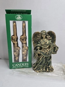 Estatuilla velas en forma de ángel Boston Warehouse palitos de querubín dorado Navidad - Imagen 1 de 7