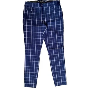 Banana Republic NWT modern sloan blue plaid ankle pants women size 0 - Picture 1 of 9