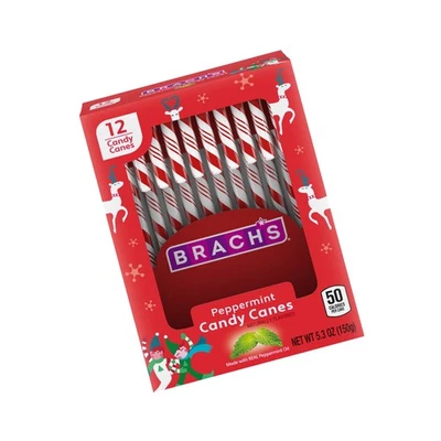 Bastones de caramelo de menta Brach's, bastones de caramelo clásicos, 5,3 oz, 12 unidades 1 Foto 1 de 4