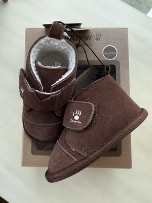 NUEVO Bear paw Bebé Cuero Gamuza Genuino Marrón Botines Botas Zapatos para Caminar 6-12M Foto 1 de 4