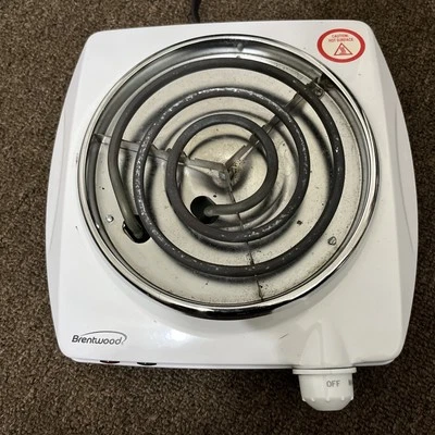 Quemador eléctrico individual Brentwood TS-322 1000 vatios calor ajustable blanco 120 V NUEVO Foto 1 de 4