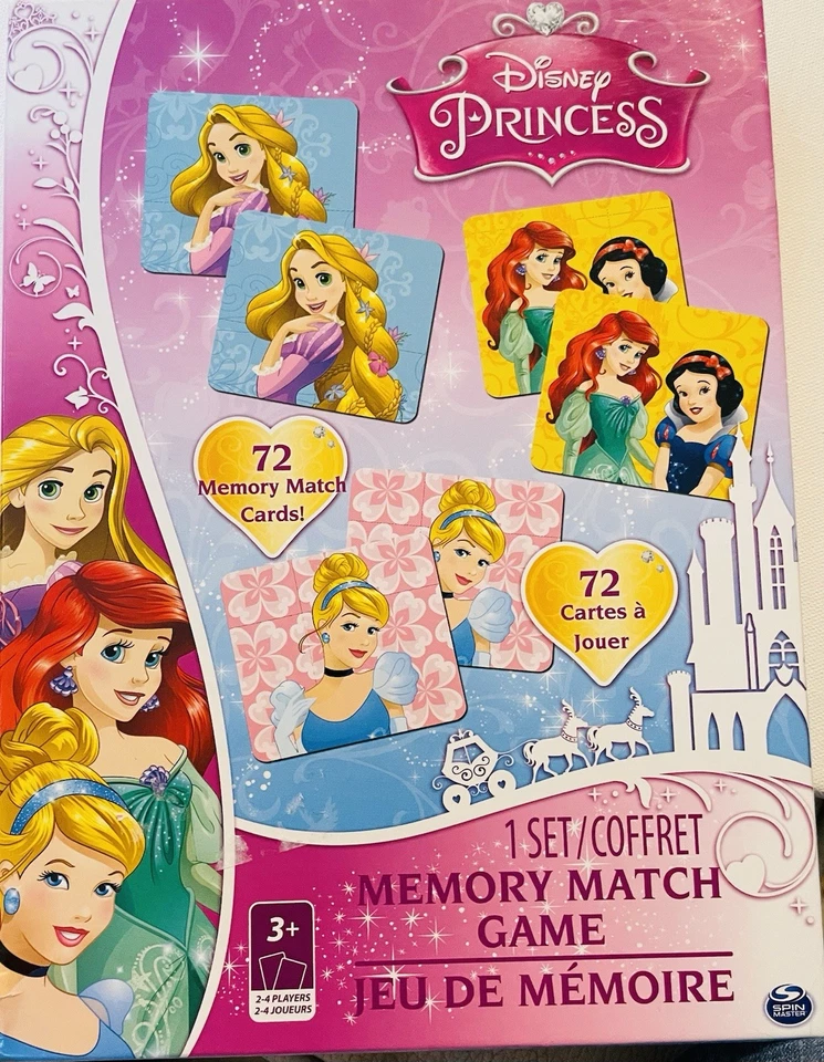 Disney Princess Memory Match Game 2007 Cartas Solo Niños Familia Juego a Juego Foto 1 de 4