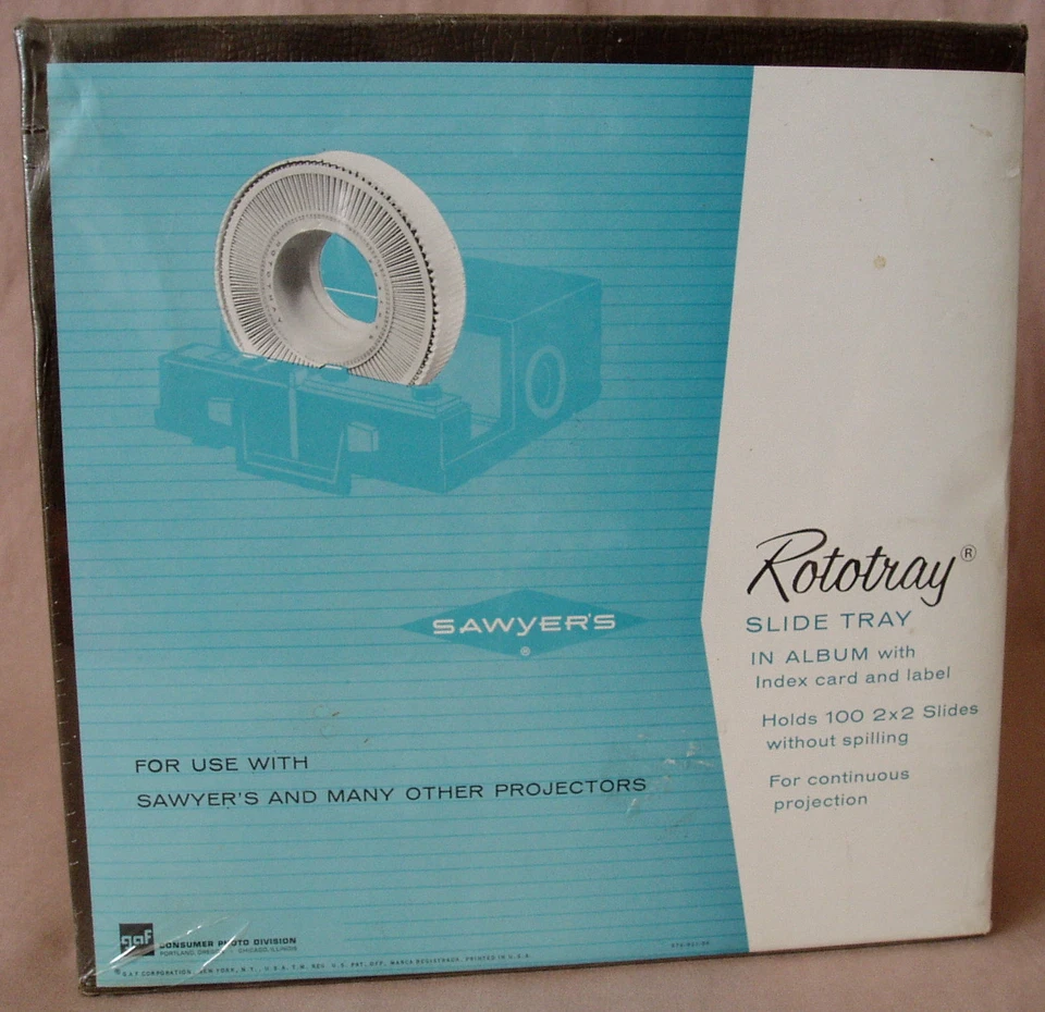 GAF Sawyer's Rototray 100 Slide Tray w/Album 6214 2x2 Continuous Carousel New - Image 1 of 1