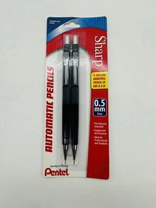 Neu 2er-Pack Pentel scharfer Druckbleistift, 0,5 mm, schwarze Triebe - Bild 1 von 5