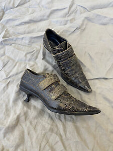 Miu Miu 1999 Vintage Leather Point Toe Kitten Heel Shoes Size 36.5 US 6