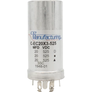 Capacitor, CE Mfg., 525V, 20/20/20µF - Picture 1 of 1