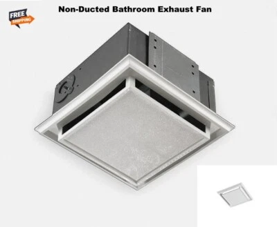 Non-Ducted Bathroom Exhaust Fan Ventless Ceiling or Wall Mount Air Circulation - Image 1 of 4