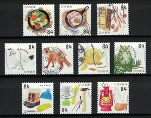 JAPAN 2023 WINTER GREETINGS ( OUTDOOR MOTIFS) 84 YEN COMP. SET OF 10 STAMPS USED - Picture 1 of 7