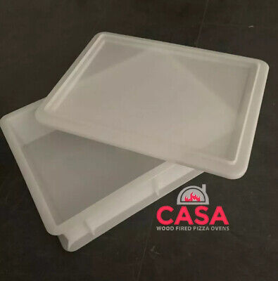 1 X Pizza Dough Tray With 1x Lid 400mm X 300mm White Stackable Dough Storage Box • 23.99£