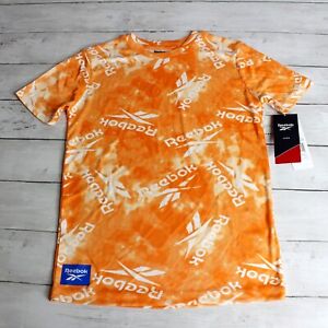 Reebok Boy's Athletic T Shirt Youth Size XL 18 20 Tie Dye Short Sleeve Orange