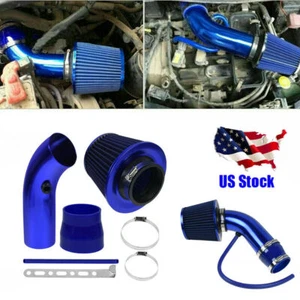 Kit de inducción de filtro de admisión de aire frío para automóvil azul sistema de manguera de flujo de alimentación de tubería 76 mm - Imagen 1 de 10