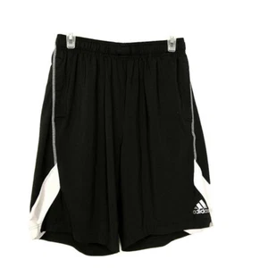 Adidas Womens sz M Shorts Black White Athletic Pull On Elastic Waist Logo - Picture 1 of 6