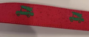 Cintura J.McLaughlin in pelle per albero di Natale auto D unisex taglia M media 36” rosso verde - Foto 1 di 12