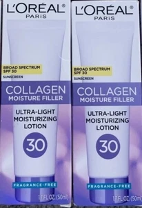 2 PACK L'Oreal Paris Collagen Moisture Filler Lotion SPF 30 1.7 FL OZ Exp 02/26 - Picture 1 of 1