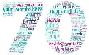 word art personalised gift present keepsake birthday 70th birthday mum dad aunt - Picture 1 of 1