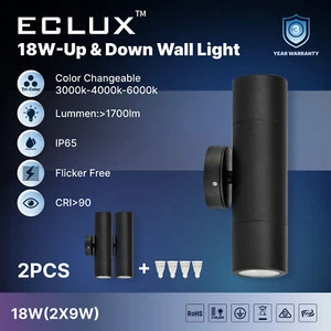 18W IP65 Up & Down Wall Light Mounted Fixture Sconce Exterior Lamp Garden Light - Picture 1 of 10