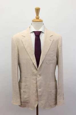 NWT$4295 Brunello Cucinelli Men 100% Linen Stripe Print Sport Coat 50/ 40US A248 - Image 1 of 4