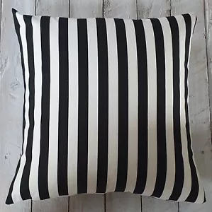 Calisini Kissenhülle gestreift schwarz weiss ca 50x50 cm - Bild 1 von 3