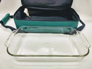 Vtg Pyrex Portables 2QT Glass Dish Insulated Carrying Casserole Bag    HG12 - Picture 1 of 12
